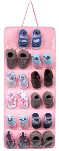 lot 1312 image: RUIZHIXUAN Over The Door Hanging shoe organizers for 12 Pairs, Hanging Shoes Organizer (Pink) Retail $12.97