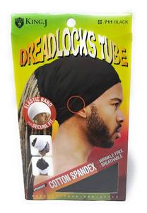 lot 1313 image: King.J Unisex Cotton Spandex Dreadlocks Tube (Black) by King J Retail $9.75