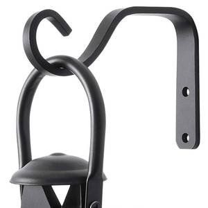 lot 2239 image: APBFH 2Pcs 5in Decorative Outdoor Iron Wall Hooks for Hanging Lantern Jar Sconce Solar Light Small Planter Bird House, Black