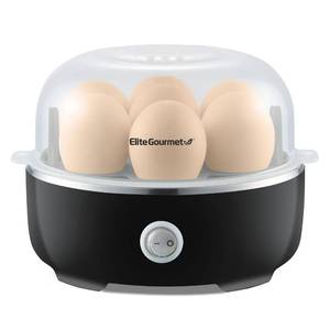 lot 2244 image: Elite Gourmet EGC115B Easy Egg Cooker Electric 7-Egg Capacity, Soft, Medium, Hard-Boiled Egg Cooker with Auto Shut-Off, Measuring Cup Included, BPA Free, Classic Black