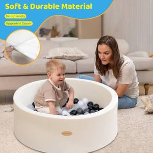lot 5151 image: HARBOLLE Baby Ball Pit Soft Round Memory Foam Ball Pits NOT Included Balls Indoor Outdoor Playpen for Babies Toddlers Kids Infants for Girls Boys, White