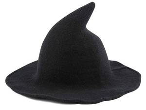 lot 6007 image: Edoneery Halloween Witch Hat for Women Wide Brim Foldable Pointed Cap for Halloween Party Costume Accessory