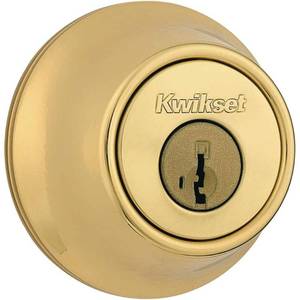 lot 6247 image: Kwikset 660 3 SMT CP RCAL RCS K6 Security Single-Cylinder Deadbolt Polished Brass - Quantity 1
