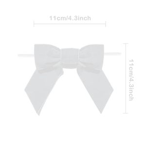 lot 6256 image: 16Pcs Christmas Velvet Bows, 4.3in Vintage Velvet Ribbon Bows for Christmas Tree Garland Wreath Gift Wrapping DIY Crafts Wedding Decor (White)