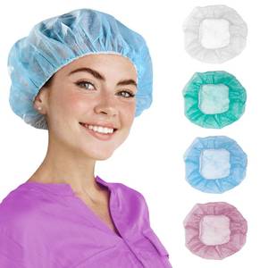 lot 6263 image: AMZ Medical Supply Disposable Hair Covers for Nurses 21, Pack of 100 Blue Disposable Hair Cap Medical Polypropylene, Breathable Disposable Bouffant Cap with Elastic Band for Hospitals, Food Industry