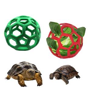 lot 6266 image: WoYous 2 Pieces Tortoise Treat Ball, Tortoise Toy Turtle Hanging Feeding Ball Small Animals Turtle Vegetable Grass Fruit Feeding and Play Hay Feeder Ball for Tortoise Turtle (Green and Red)