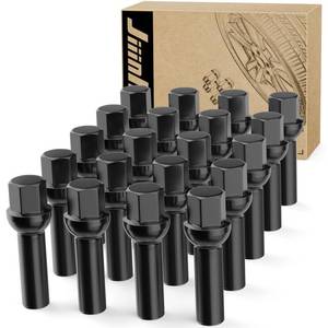 lot 6267 image: JiiinMiiin M14x1.5 Black Wheel Ball Seat Lug Bolts, Thread for Wheel Spacers, 17mm Hex, 40mm Thread Length, Ball Seat, 20 Pack