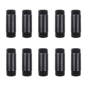 lot 6270 image: Niubid 10 Pack 12 Inches x 2 Inches Black Malleable Steel Nipples Fitting, DIY Steampunk Industrial Vintage Style.