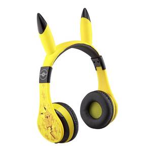 lot 6275 image: eKids Pokemon Kids Bluetooth Headphones, Wireless Headphones with Microphone Includes Aux Cord, Volume Reduced Kids Foldable Headphones for School, Home, or Travel,Yellow