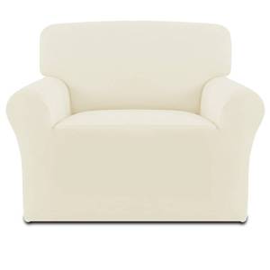 lot 6276 image: Easy-Going Fleece Stretch Sofa Slipcover Spandex Non-Slip Soft Couch Sofa Cover, Washable Furniture Protector with Anti-Skid Foam and Elastic Bottom for Kids, Pets(Chair, Ivory)