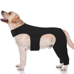 lot 6301 image: ROZKITCH Dog Surgery Recovery Sleeve Rear Right Left Leg, Pet Prevent Licking Wound Elbow Brace Protector, Dog Recovery Suit Cone Collar Alternative for Sprain ACL CCL Arthritis Joint Care Black L