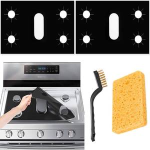 lot 6337 image: Stove Burner Covers Gas Stove Protectors for Samsung LG Gas Range, Reusable Gas Stove Covers, Non-Stick Washable Stove Liner, Stove Covers Heat Resistant Protectors for KitchenCooking (0.4mm, 2Pack)