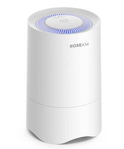 lot 6341 image: Rosekm Small Air Purifier for Home Bedroom, Personal Desk Mini Air Purifier, Room Hepa Air Purifier Fresheners Cleaner for Dorm, Pets, Smoke, Desktop, Office (White)