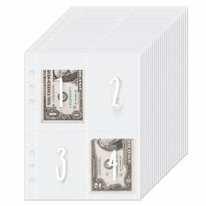 lot 6344 image: HAUTOCO 100 Envelopes Money Saving Challenge A5 Budget Binder Inserts for Replacement, 25 Sheets Pre-numbered 1-100 Cash Stuffing Envelopes Money Pouches for A5 6-Ring Savings Binder