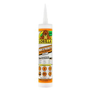 lot 6353 image: Gorilla Max Strength Clear Construction Adhesive, 9 Ounce Cartridge, Clear, (Pack of 1)