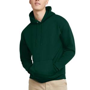 lot 6403 image: Hanes Mens Pullover EcoSmart Hooded Sweatshirt, Deep Forest, Large