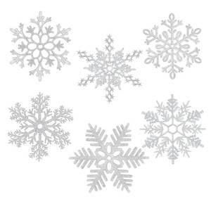 lot 6420 image: MIAHART 12 inches Large Silver Snowflakes Ornaments 6 Pack Big Plastic Glitter Snowflake Ornaments for Christmas Tree Winter Indoor Outdoor Window Giant Craft Hanging Snowflakes Decorations