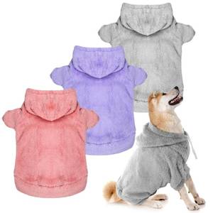 lot 6425 image: Reginary 3 Pcs Fuzzy Dog Sweaters Dog Hoodies Puppy Hooded Sweatshirts, Warm Soft Fall Winter Cold Comfort Pet Clothes Pet Coats for Small to Large(L)