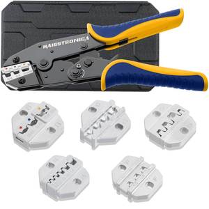 lot 6429 image: haisstronica 6PCS Crimping Tool Set - Ratchet Wire Crimping Tool for Heat Shrink,Insulated Nylon,Non-Insulated,Ferrule Wire End,Open Barrel Terminals,Solar Connectors