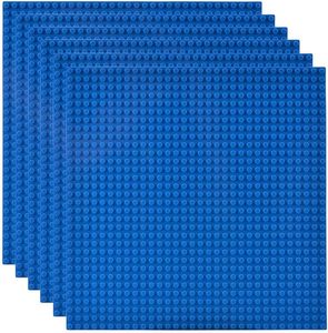 lot 6434 image: Lekebaby Classic Baseplates Building Base for Building Bricks 100percent Compatible with Major Brands-Baseplate 10in x 10in, Pack of 6 (Blue)