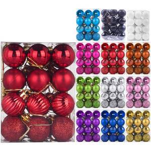 lot 6494 image: Emopeak 24Pcs Christmas Balls Ornaments for Xmas Christmas Tree - 4 Style Shatterproof Christmas Tree Decorations Hanging Ball for Holiday Wedding Party Decoration (Red, 1.3in3.2CM)