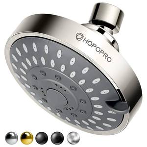lot 6496 image: HOPOPRO 5-Mode High Pressure Shower Head - The Washington Post, NBC News, Today TV Show Recommended - High Flow Fixed Showerheads (4 Inch Brushed Nickel)