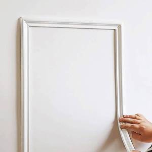 lot 8006 image: Wall Molding Trim and Chair Rail, Flexible, Peel and Stick, Heavy Duty, Corner Moulding Dcor Lines for Wall Floor Ceiling Mirror Cabinet Door, 1.3 in x 10 ft White