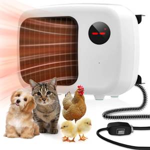 lot 8016 image: Dog House Heater with Thermostat Pet House Heater with Overheat Protection, 300W 600W 2 Heating Mode, Anti Chew Cord, Chicken Coop Heater for Outside, Hound Kennel, Cat Cage, Rabbit Hutch