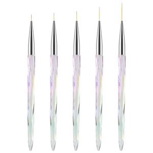 lot 8031 image: TEOYALL Nail Art Liner Brushes, Fine Line Nail Brush 79111520mm Thin Detail Precision Drawing Brushes for Gel Nail Polish