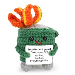lot 8036 image: AGIFTMIND Emotional Dumpster Crochet Fire, Knitting Dumpster Doll, Funny Cheer Up Gag Gifts for Friends Birthday (Green)