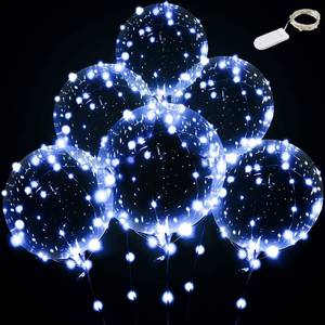 lot 8050 image: Light up led balloons, 12 set String LED Bubble Balloons with 15pcs 24inch clear balloons for Helium tank, Christmas, Birthday Wedding House Decoration, Party Decorationcold white with battery