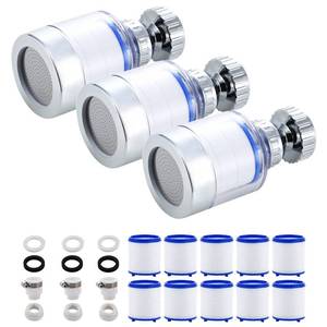 lot 8064 image: YOTAN Sink Filter Water Faucet, Universal 360 ° Rotating Bathroom Sink Filter, Kitchen Faucet Water Filter-Removes Chlorine Fluoride Heavy Metals Hard Water for Home Kitchen and Bathroom (3 Pcs)