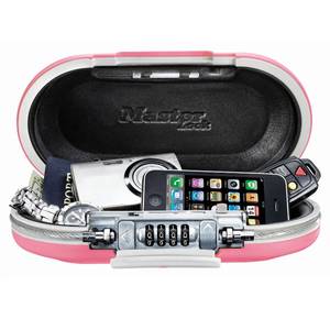 lot 8072 image: Master Lock Pink Portable Small Lock Box, Set Your Own Lock Combination Portable Safe, Personal Travel Safe for Phone, Passport, Money, 5900DPNK