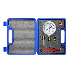 lot 8106 image: MEASUREMAN Pressure and Temperature Test Kit0-100 psiFt H2OkPaMeters H2O, 0°F to 220°Fand -40°F to 160°F Thermometer, 14� NPT Bottom with Gauge Adaptor - Retail $99.79