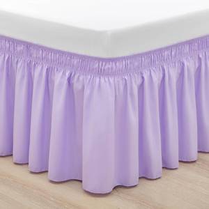 lot 8143 image: RIMELA Lilac Bed Skirt Full Size 15 Inch Drop, Elastic Bed Skirting for Bed Base and Frame, Bedding Dust Ruffle Easy to Install, Lightweight Comforter Set with Wrap Around Adjustable Bedskirt