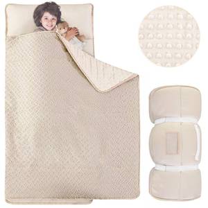 lot 8159 image: Toddler Nap Mat Beige Boho Tufted Geometric Kinder Nap Mats for Toddler Girls Boys Preschool Daycare Soft Fleece Kids Sleeping Mat Portable Sleeping Bag for Travel Camping