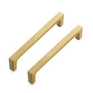 lot 8181 image: Ravinte 5 Pack Solid 5 Inch Kitchen Square Cabinet Handles Brushed Brass Cabinet Pulls Drawer Pulls Kitchen Cabinet Hardware Kitchen Handles