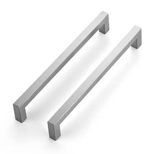 lot 8183 image: Ravinte 3 Pack 8 Inch Kitchen Square Cabinet Handles Satin Nickel Cabinet Pulls Brushed Nickel Drawer Pulls Kitchen Cabinet Hardware Kitchen Handles