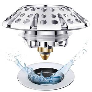 lot 8193 image: AzWzz Universal Tub Stopper Bathtub Drain Plug, Pop Up Tub Drain Hair Catcher, Drain Cover with Strainer, for 1-38 to 2in Bath Drain Hole