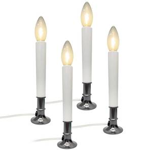 lot 8201 image: Konictom 4 Pack Christmas Window Candles,9 Inch Electric Window Candles with Sensor Dusk to Dawn,9in Plug in Candle Lights with 0.6W LED Bulbs Nickel Plated Base for Windows Christmas Party Decor