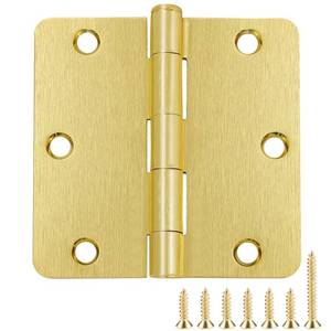 lot 8207 image: JIW Door Hinges 3.5 inch 14in (18 Pack, Satin Brass)