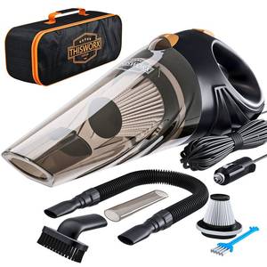lot 8212 image: ThisWorx Car Vacuum Cleaner - Portable Handheld Mini Vacuum Cleaner W 16ft Cord, Bag, and Attachments - Small Vacuum for Car, RV, Boats, Travel - Car Accessories