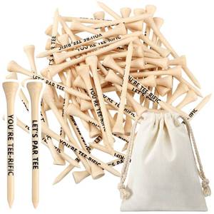 lot 8223 image: Haull 101 Pcs Bamboo Golf Tees for Men 3-14 Inch Golf Tees with Bag for Christmas Birthday Dad Gifts Stocking Stuffers for Men