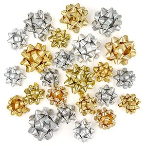 lot 8229 image: WRAPAHOLIC Gold and Silver Gift Bow Assortment (24 Bows) for Birthday, Wedding, Christmas, Baby Shower, Bridal Showers