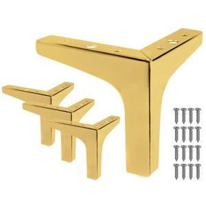 lot 8235 image: Seimneire 4pcs 6 Inch Furniture Legs, Modern Style Furniture Sofa Legs Metal Luxury Gold Triangle Feet for Table Cupboard Sofa Couch Chair