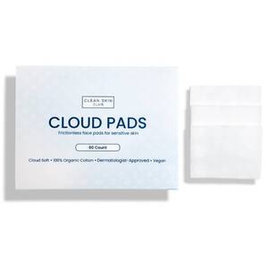 lot 8240 image: Clean Skin Club Cloud Pads, Ultra-Soft and Thick Face Pads, 60 Count, 100percent Organic Cotton Dermatologist-Approved Makeup Remover and Toner Applicator Pads, Sensitive-Skin Safe