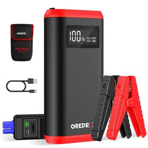 lot 8243 image: GREPRO Car Battery Jump Starter, 3000A Battery Jumper Starter Portable for Up to 10L Gas or 8.0L Diesel Engines, 12V Jumper Box for Car Battery with LCD Display, 3 Modes Flashlight