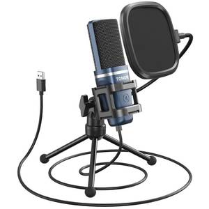 lot 8257 image: TONOR TC-777 Podcast Microphone, USB Computer Microphone, Cardioid Condenser PC Mic with Tripod Stand and Pop Filter for Podcasting, Streaming, Vocal Recording, Compatible with PC and Laptop, PS45