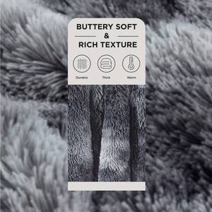 lot 8259 image: Bedsure Fluffy Tie Dye Grey King Size Blanket for Bed, Thick Soft Sherpa Faux Fur Fleece Bedding Fuzzy Plush Winter Warm Heavy Oversize Big Large King Blanket, Cozy Grey Gifts for Men Women, 108x90