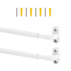 lot 8260 image: TYRON 2 Pack Screwed Sash Curtain Rod Adjustable 18-30 Inch, 38 In. Diameter, French Door Curtain Rods (White)